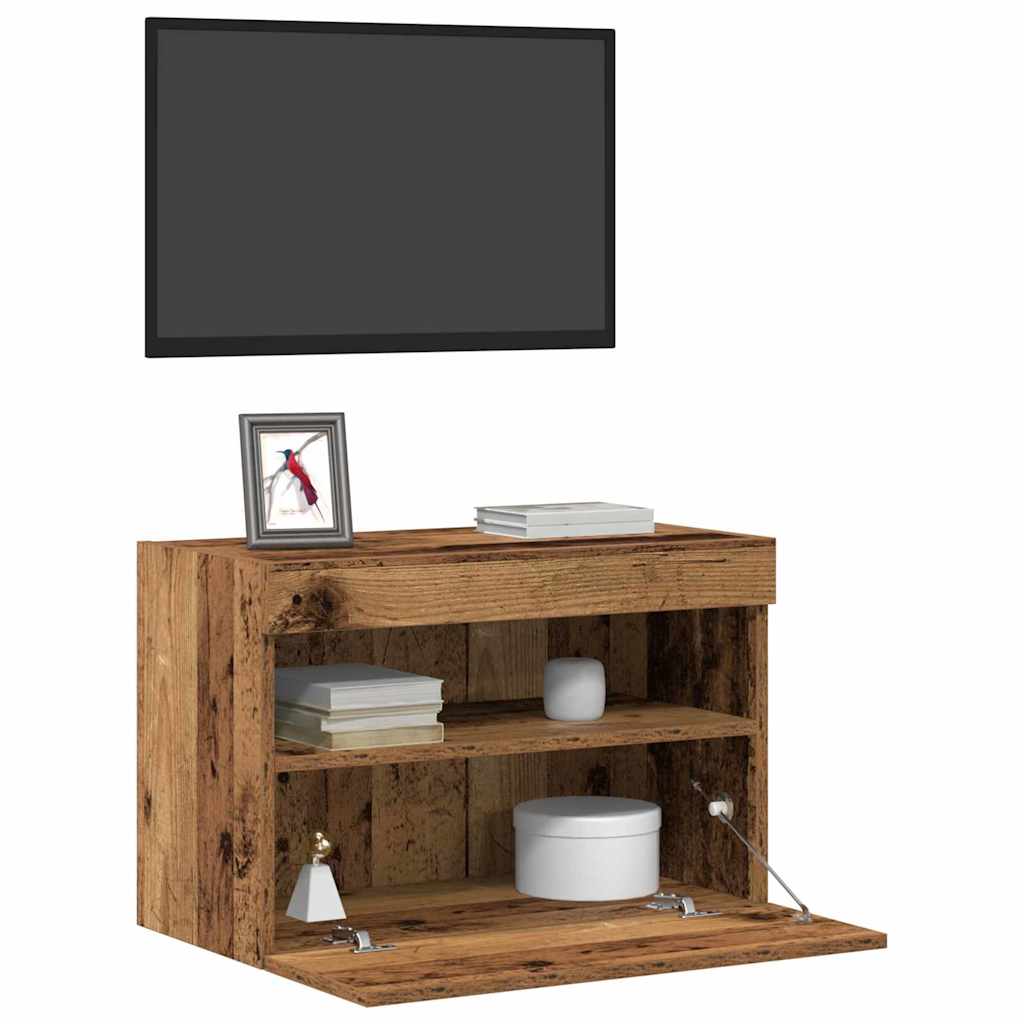 vidaXL Szafka pod telewizor z LED Stare drewno 60 x 30 x 40 cm