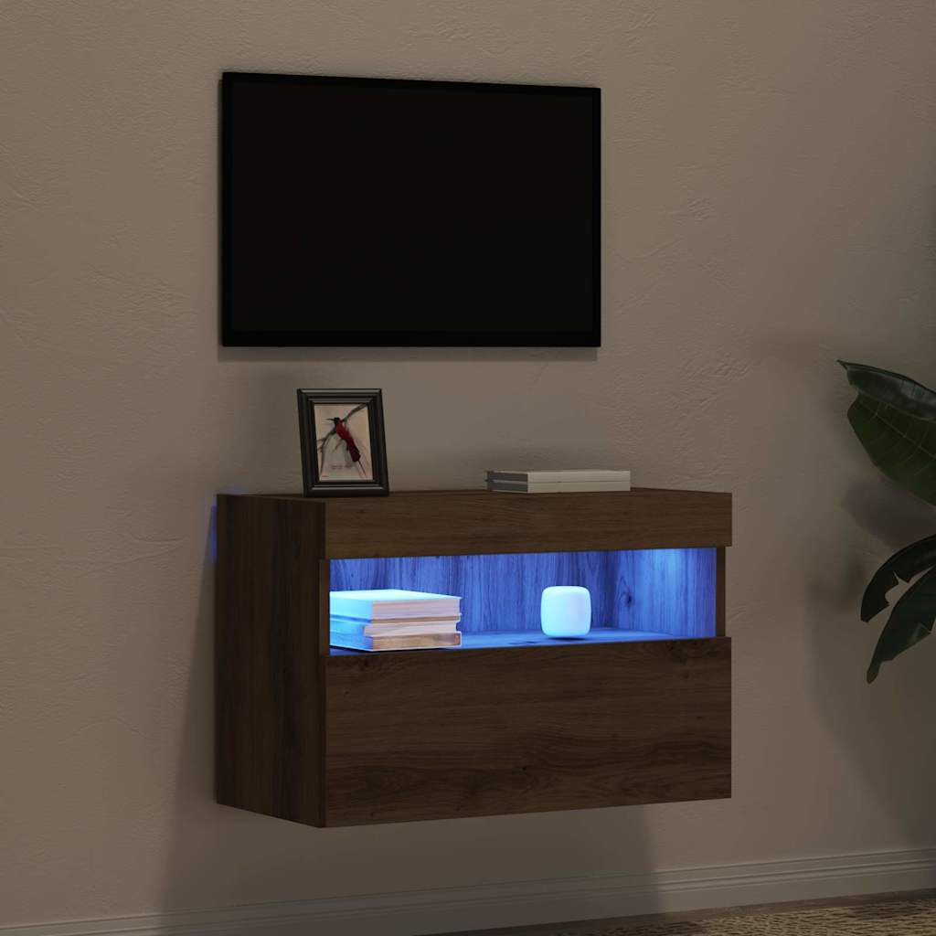 vidaXL Szafka pod telewizor z LED dąb artisan 60 x 30 x 40 cm