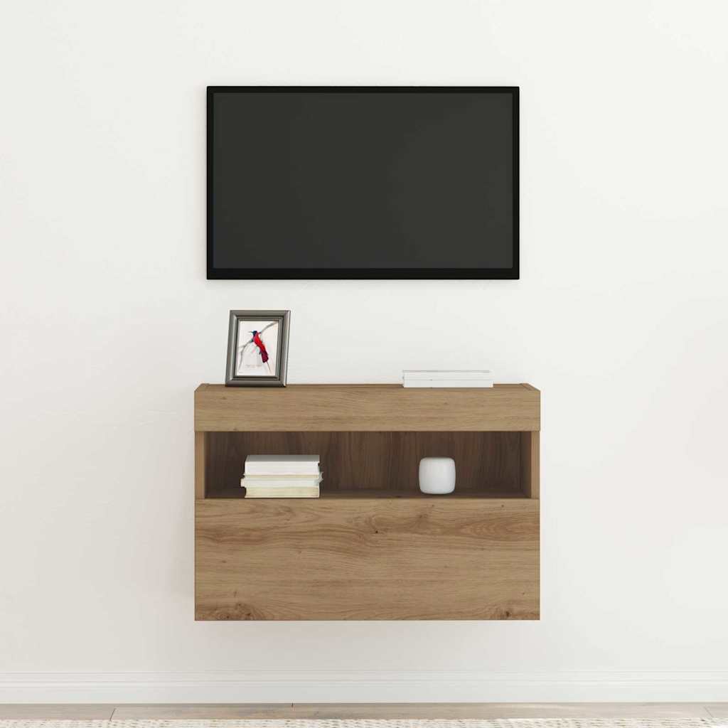 vidaXL Szafka pod telewizor z LED dąb artisan 60 x 30 x 40 cm