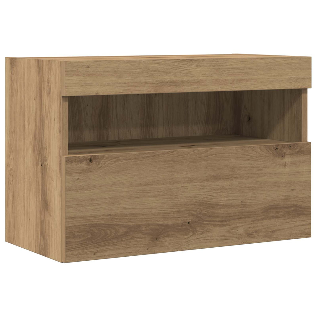 vidaXL Szafka pod telewizor z LED dąb artisan 60 x 30 x 40 cm