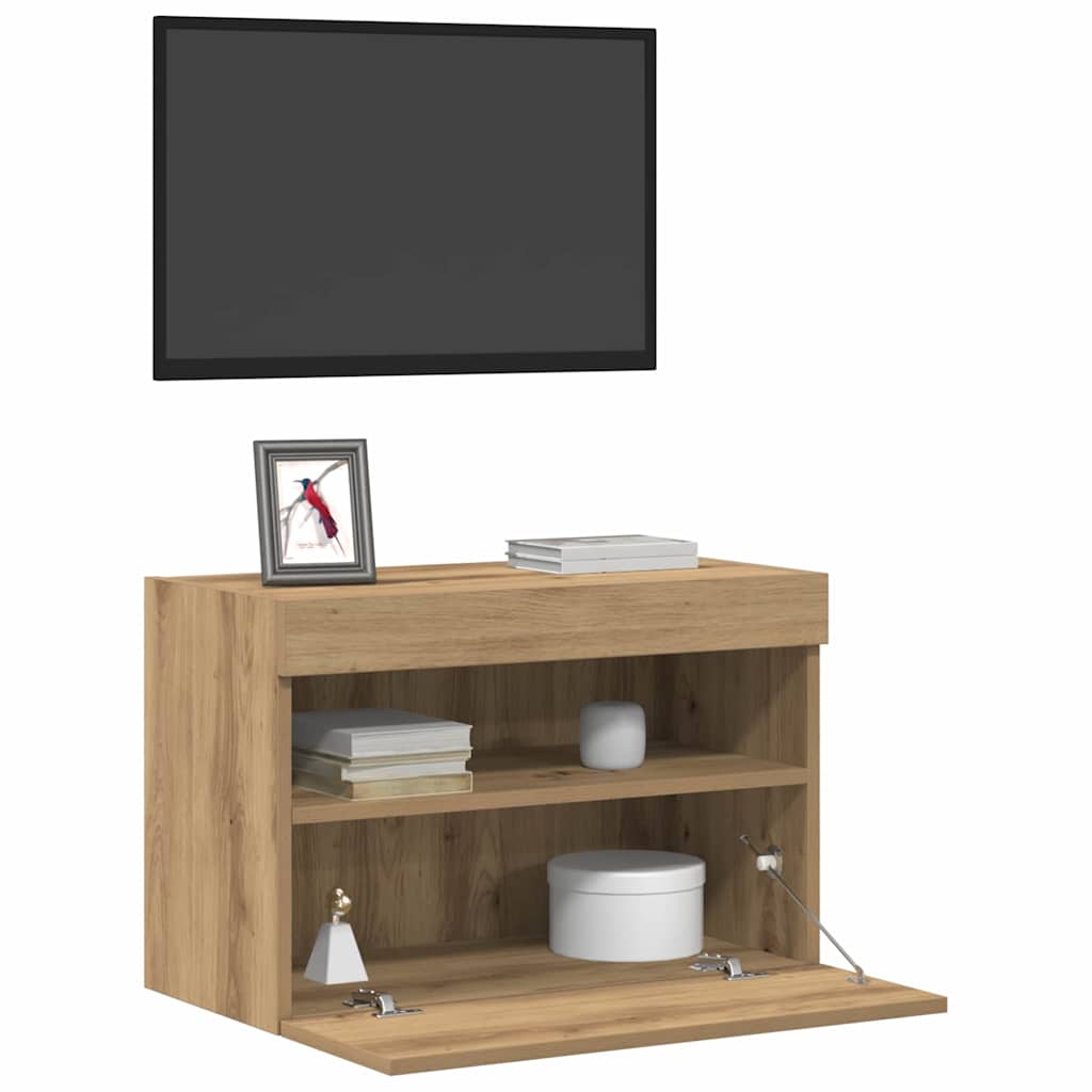 vidaXL Szafka pod telewizor z LED dąb artisan 60 x 30 x 40 cm