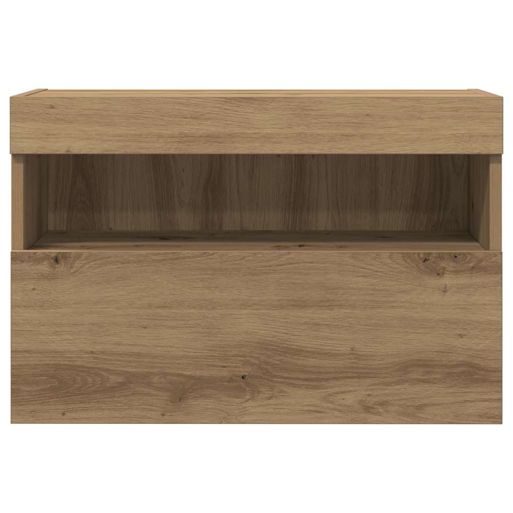 vidaXL Szafka pod telewizor z LED 2 pcs dąb artisan 60 x 30 x 40 cm