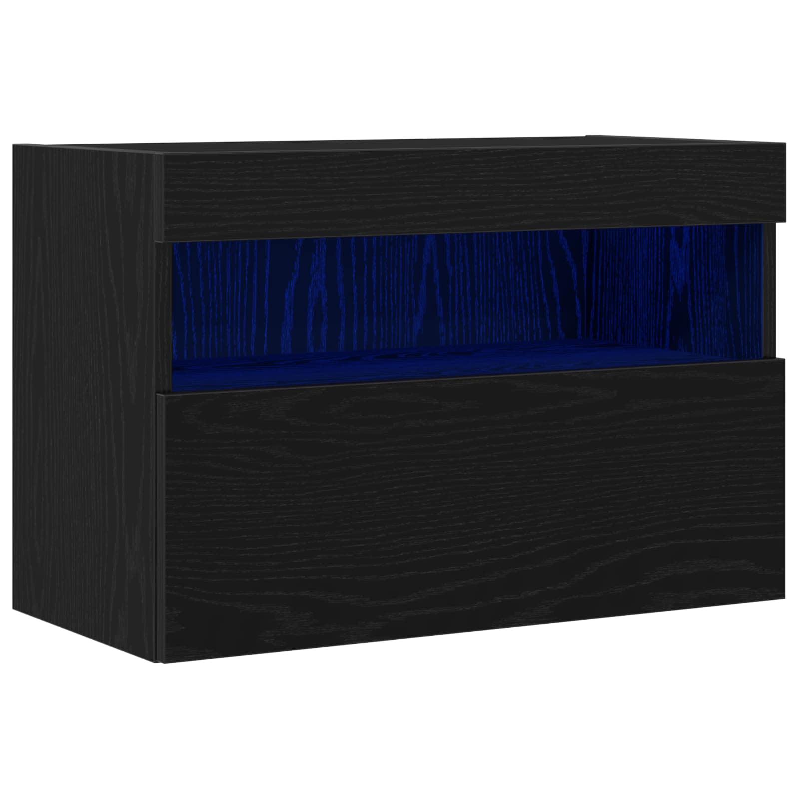 vidaXL Szafka pod telewizor z LED Czarny dąb 60 x 30 x 40 cm