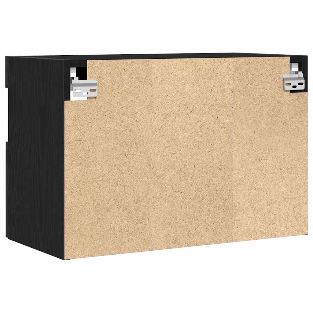 vidaXL Szafka pod telewizor z LED Czarny dąb 60 x 30 x 40 cm
