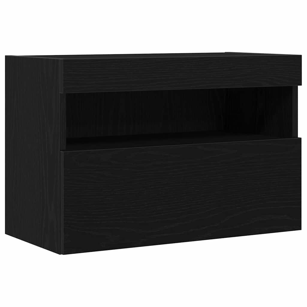 vidaXL Szafka pod telewizor z LED 2 pcs Czarny dąb 60 x 30 x 40 cm