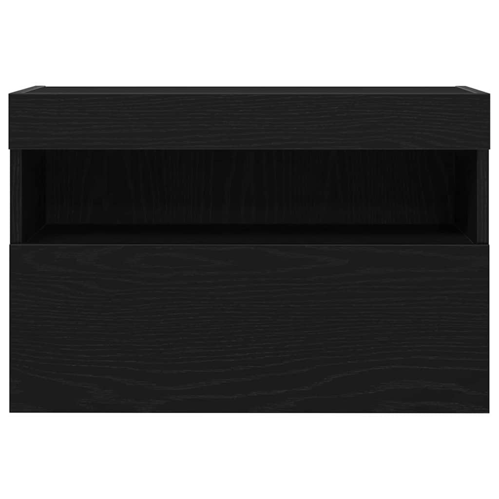 vidaXL Szafka pod telewizor z LED 2 pcs Czarny dąb 60 x 30 x 40 cm