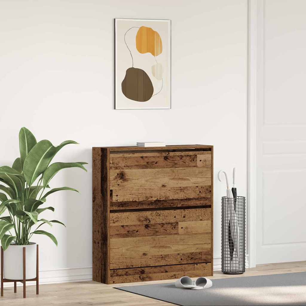 vidaXL Szafka na buty z półką Stare drewno 80 x 21 x 87,5 cm