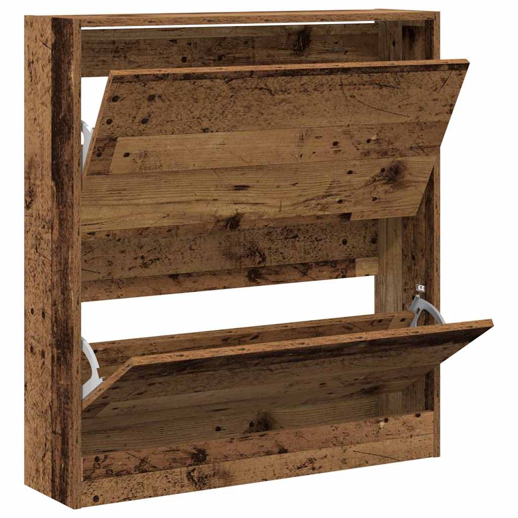 vidaXL Szafka na buty z półką Stare drewno 80 x 21 x 87,5 cm