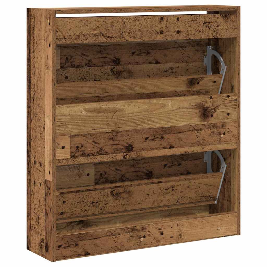 vidaXL Szafka na buty z półką Stare drewno 80 x 21 x 87,5 cm