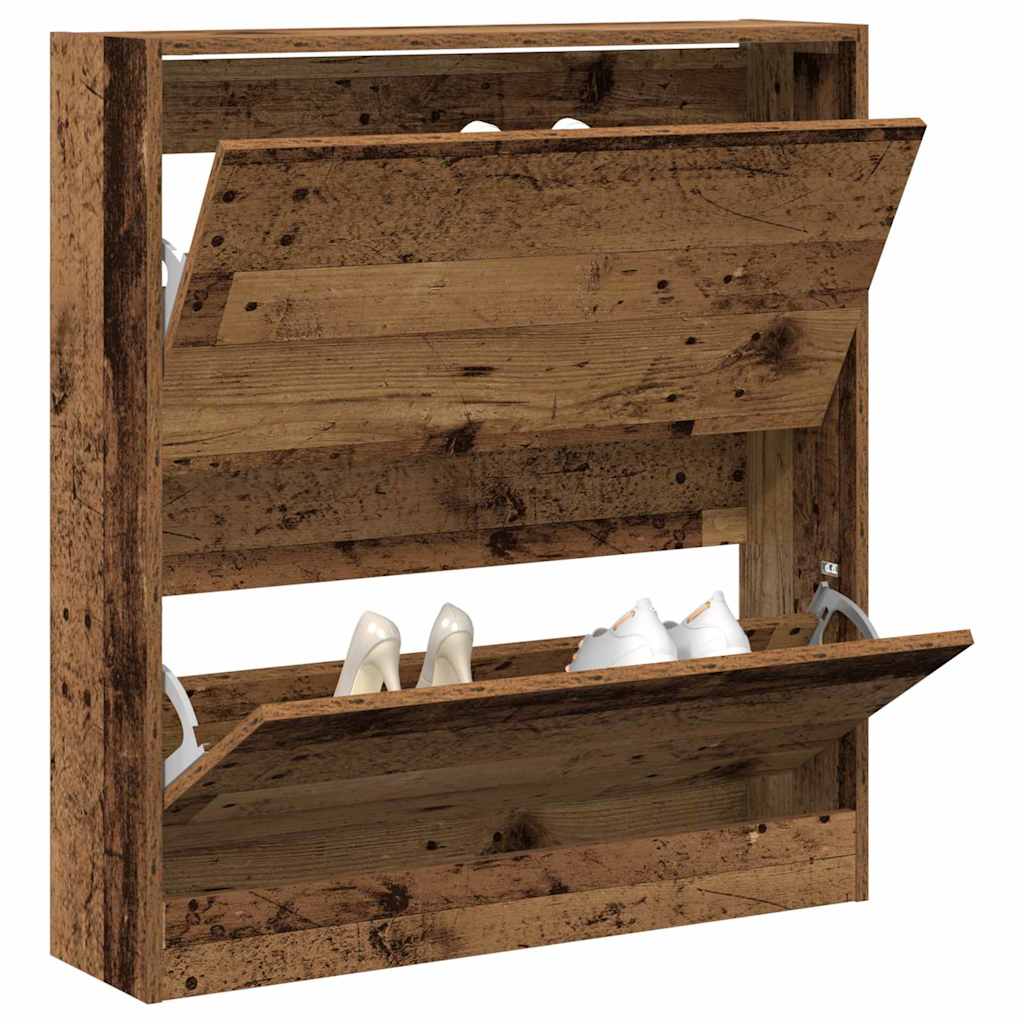 vidaXL Szafka na buty z półką Stare drewno 80 x 21 x 87,5 cm
