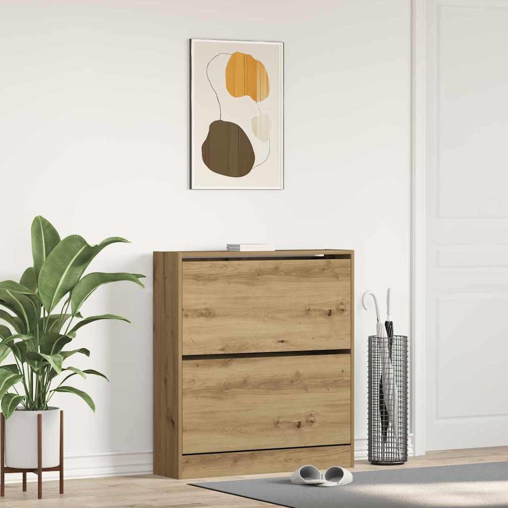 vidaXL Szafka na buty z półką z drzwiami Dąb wędzony 80 x 21 x 87,5 cm
