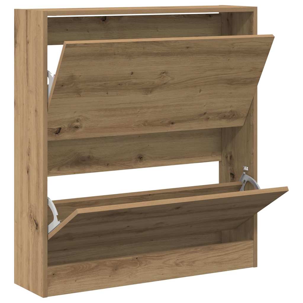 vidaXL Szafka na buty z półką z drzwiami Dąb wędzony 80 x 21 x 87,5 cm