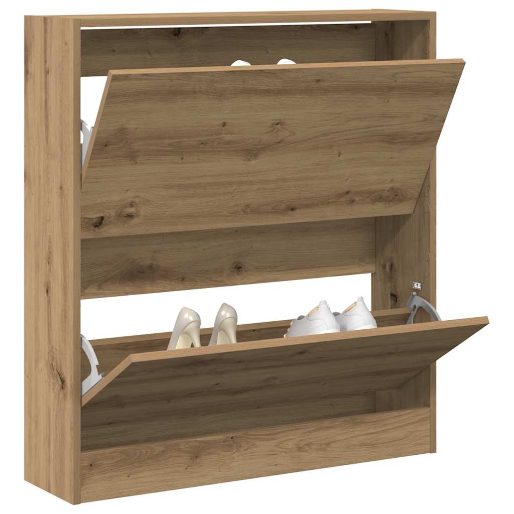 vidaXL Szafka na buty z półką z drzwiami Dąb wędzony 80 x 21 x 87,5 cm