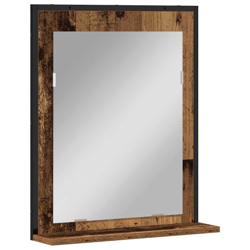 vidaXL Lustro Stare drewno 50 x 12 x 60 cm Szkło i drewno inżynieryjne