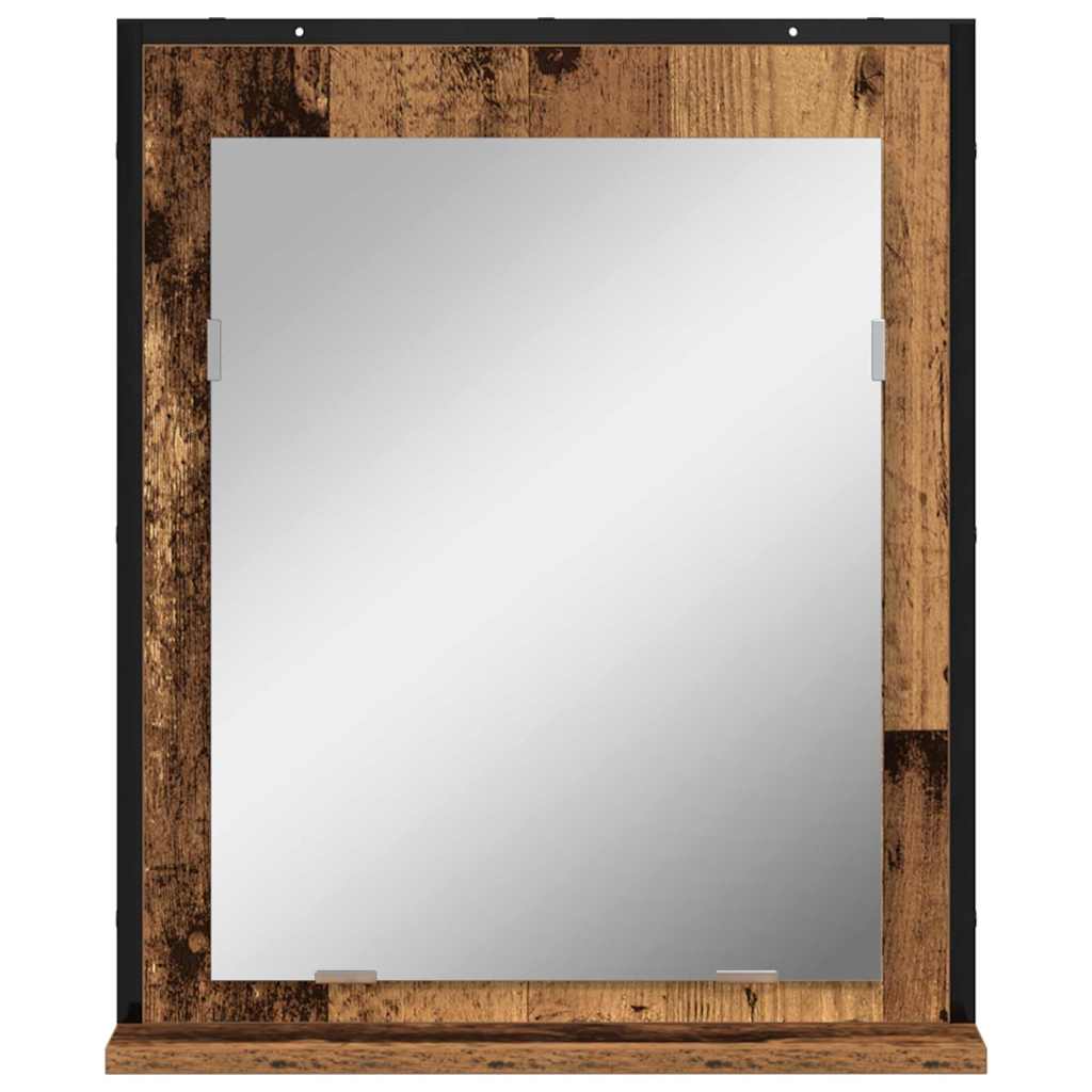 vidaXL Lustro Stare drewno 50 x 12 x 60 cm Szkło i drewno inżynieryjne