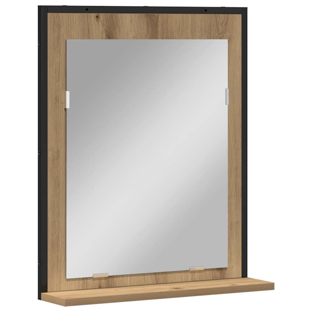 vidaXL Lustro dąb artisan 50 x 12 x 60 cm Szkło i drewno inżynieryjne