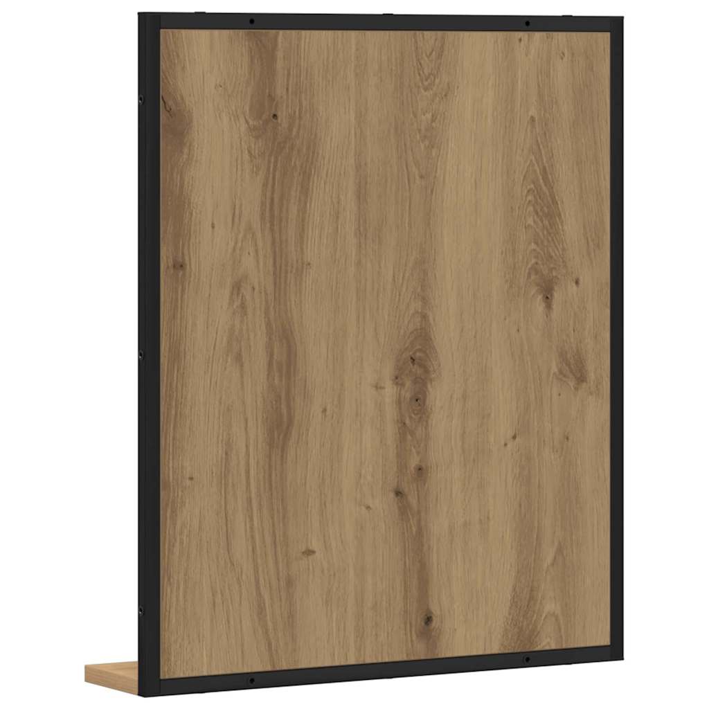 vidaXL Lustro dąb artisan 50 x 12 x 60 cm Szkło i drewno inżynieryjne