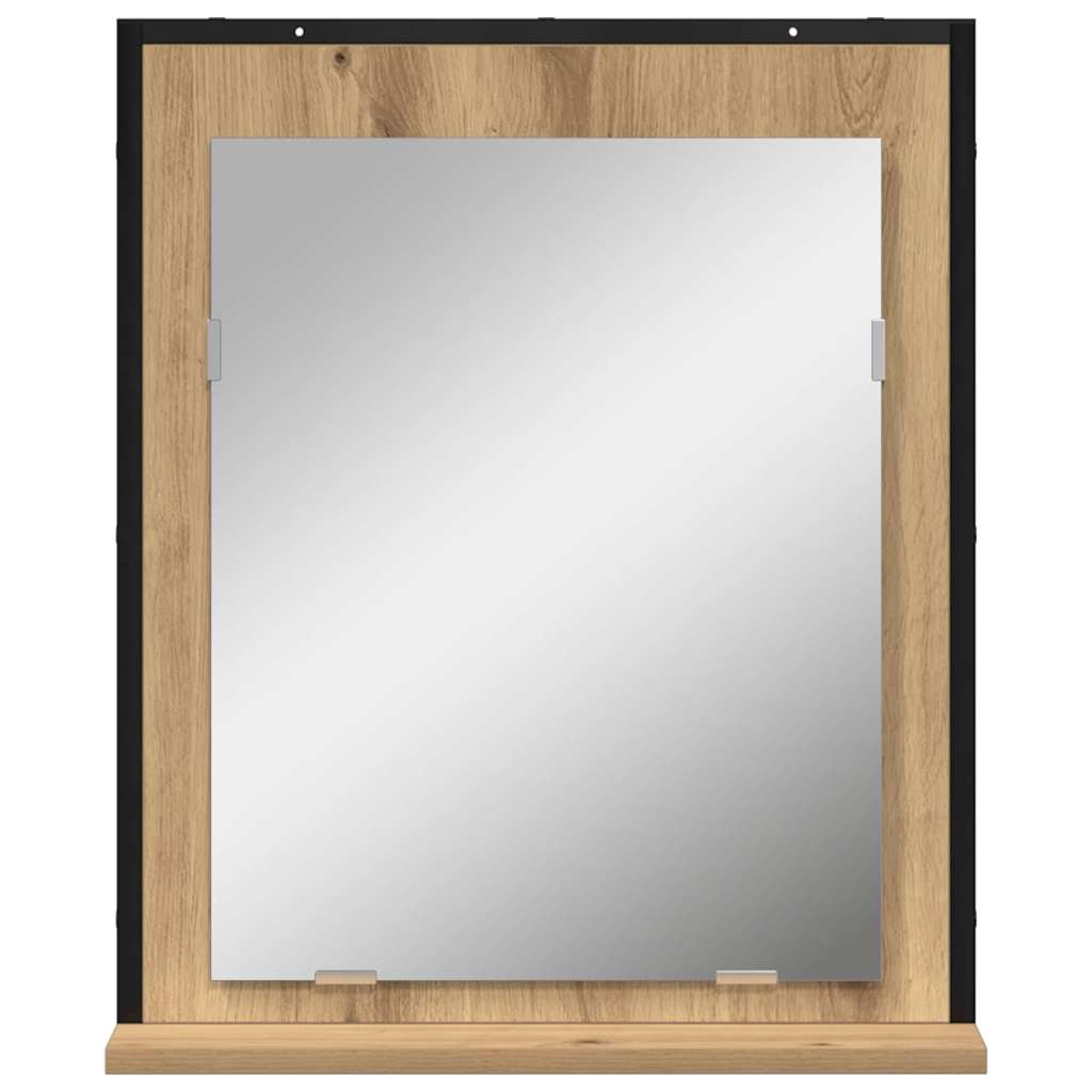 vidaXL Lustro dąb artisan 50 x 12 x 60 cm Szkło i drewno inżynieryjne