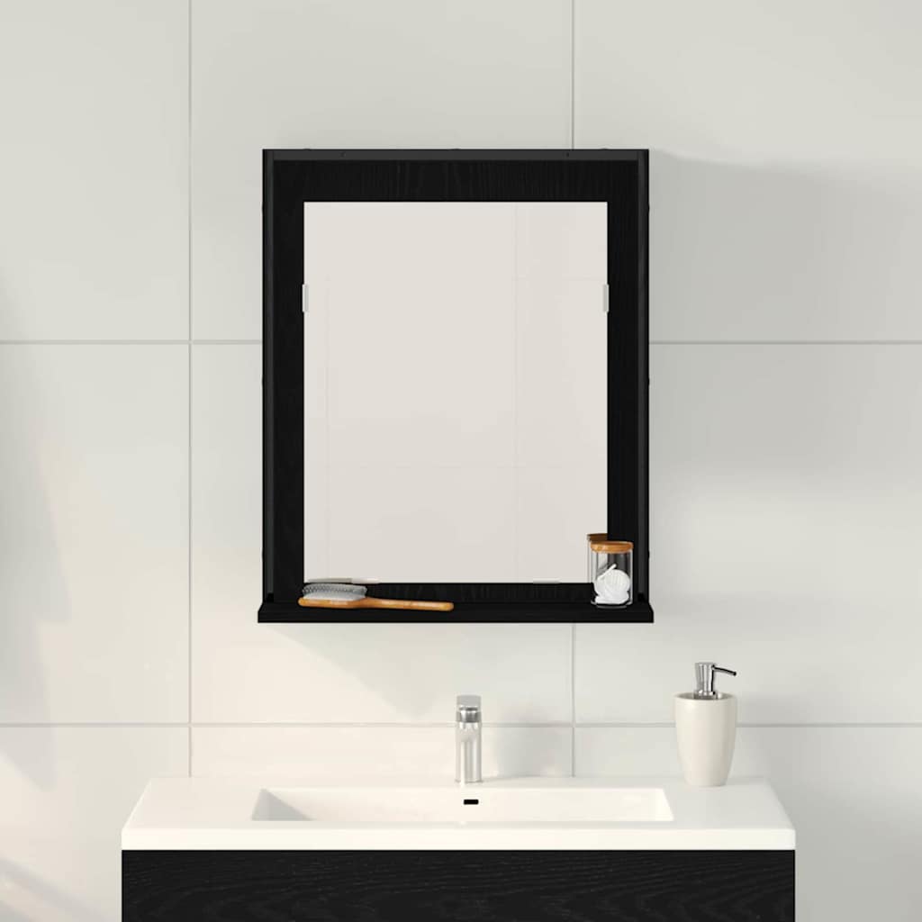 vidaXL Lustro Czarny dąb 50 x 12 x 60 cm Szkło i drewno inżynieryjne