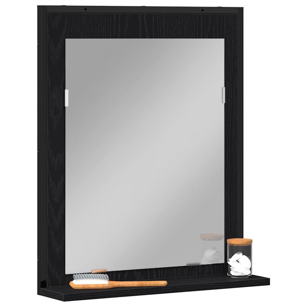 vidaXL Lustro Czarny dąb 50 x 12 x 60 cm Szkło i drewno inżynieryjne