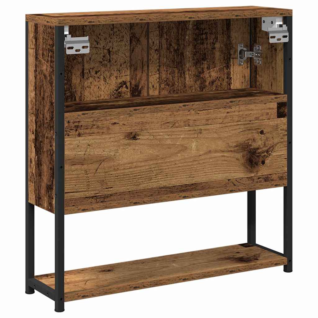 vidaXL Szafka z lustrem z półką Z lustrem Stare drewno 60 x 16 x 60 cm