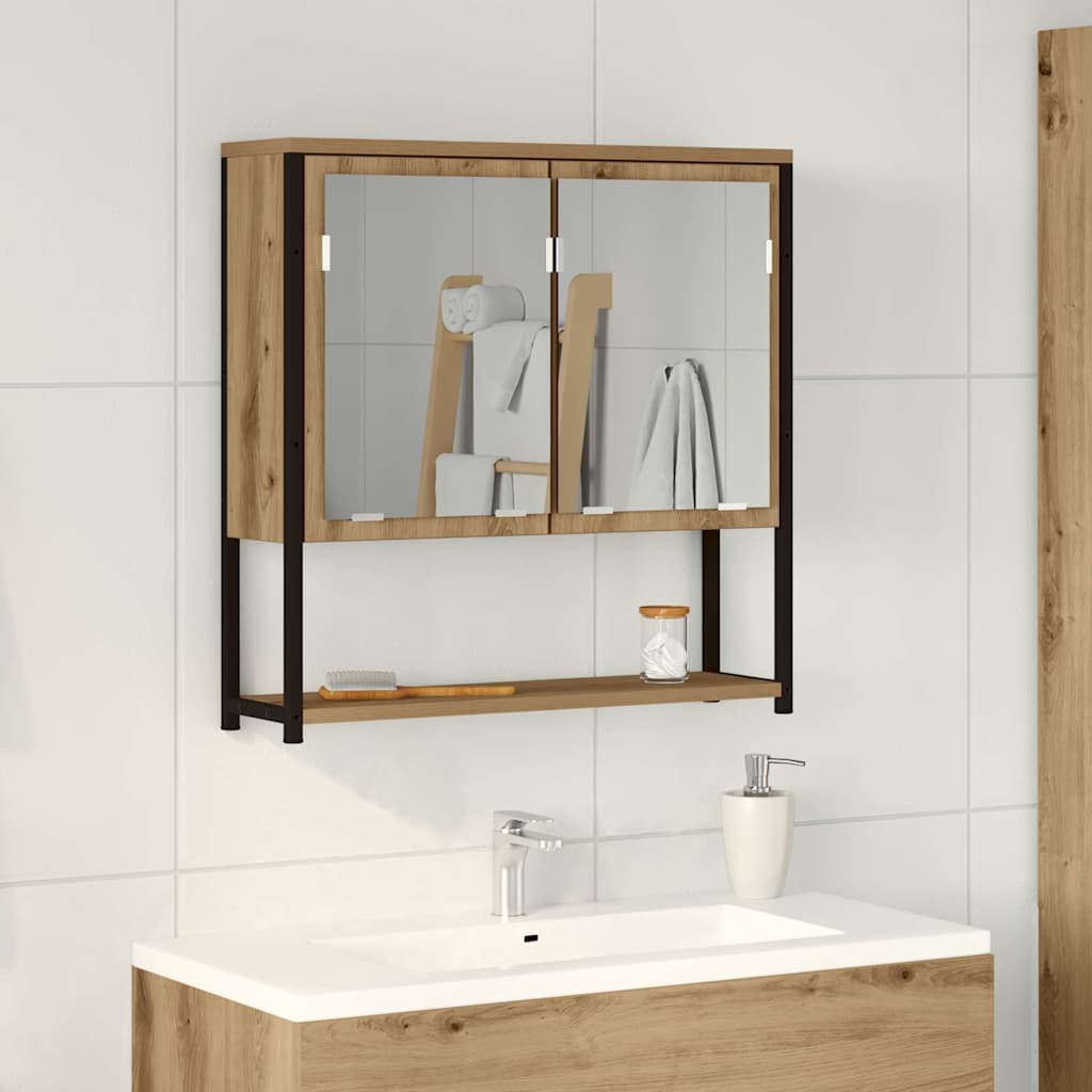 vidaXL Szafka z lustrem z półką Dąb rzemieślniczy 60 x 16 x 60 cm