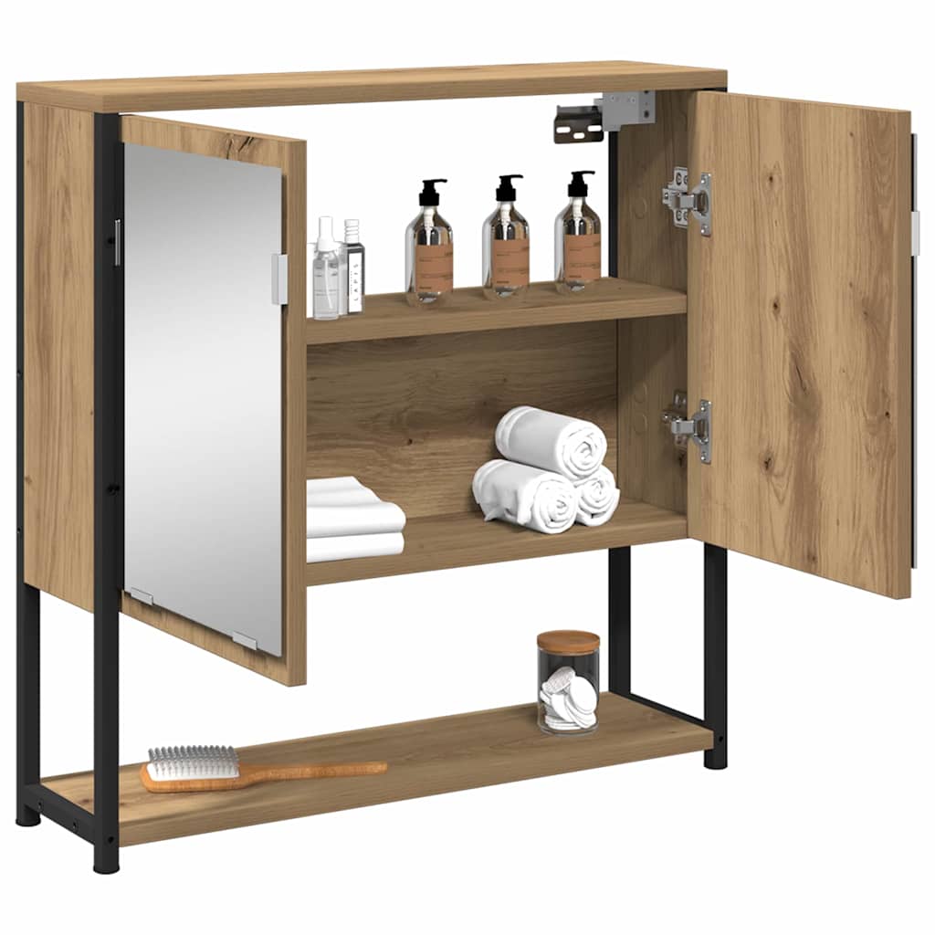 vidaXL Szafka z lustrem z półką Dąb rzemieślniczy 60 x 16 x 60 cm