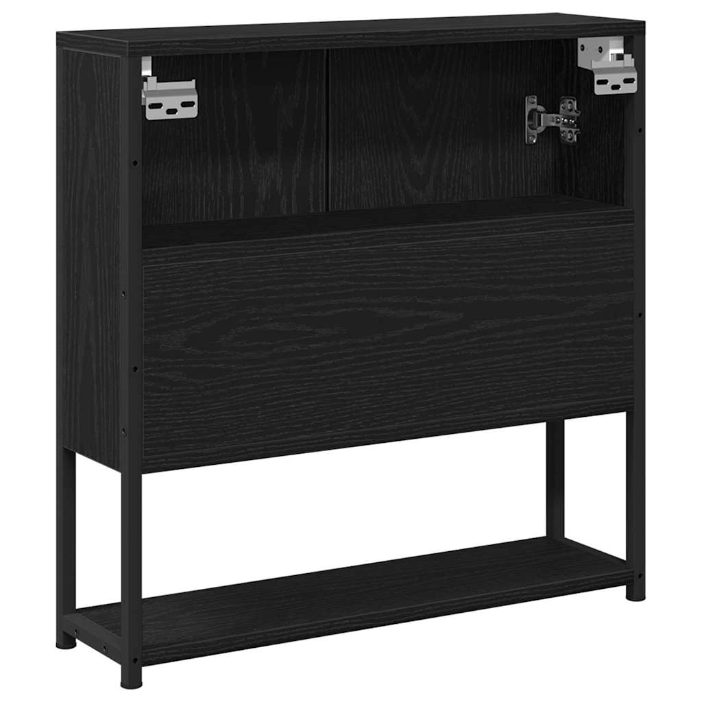 vidaXL Szafka z lustrem z półką z drzwiami Czarny Dąb 60 x 16 x 60 cm