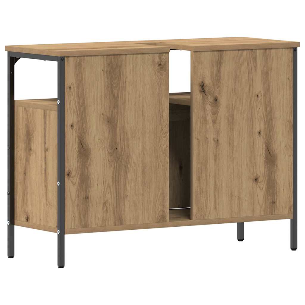 vidaXL Szafka pod umywalkę z drzwiami dąb artisan 80 x 30 x 60 cm