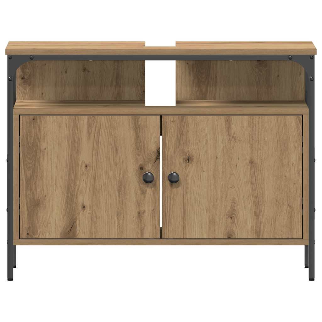 vidaXL Szafka pod umywalkę z drzwiami dąb artisan 80 x 30 x 60 cm