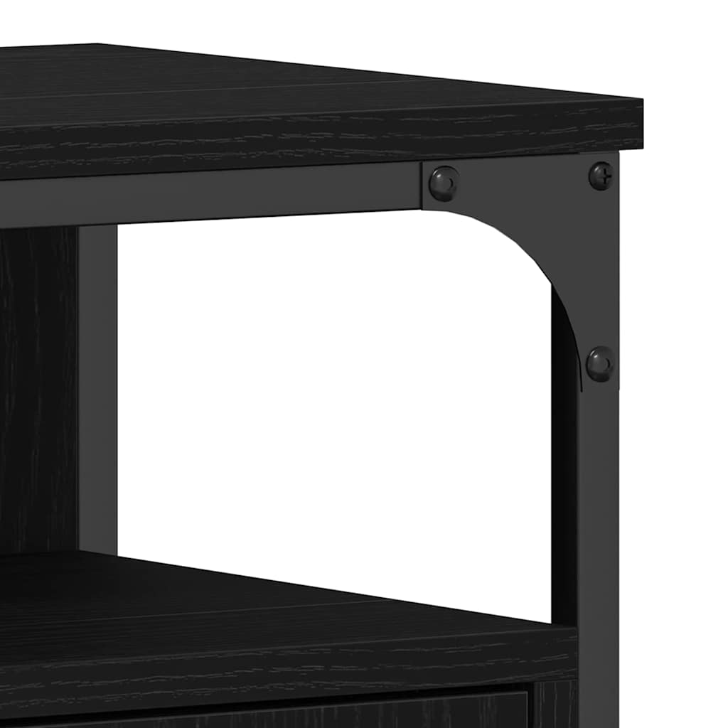 vidaXL Szafka pod umywalkę z drzwiami Czarny dąb 80 x 30 x 60 cm
