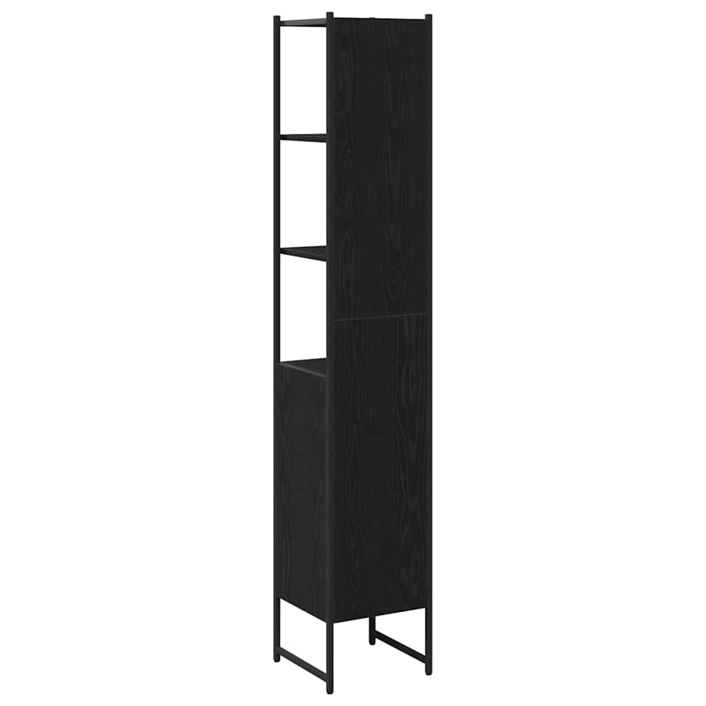 vidaXL Szafka Łazienkowa z półką Czarny dąb 33 x 33 x 185,5 cm
