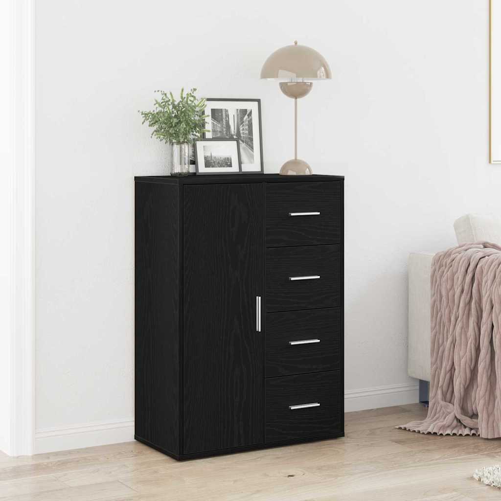vidaXL Bufet Czarny Dąb 60 x 31 x 84 cm Materiał drewnopochodny