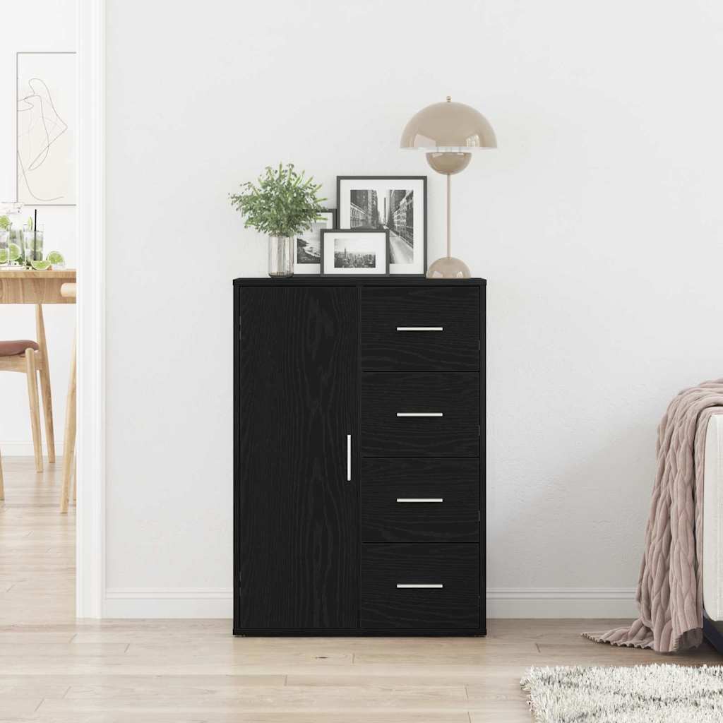 vidaXL Bufet Czarny Dąb 60 x 31 x 84 cm Materiał drewnopochodny