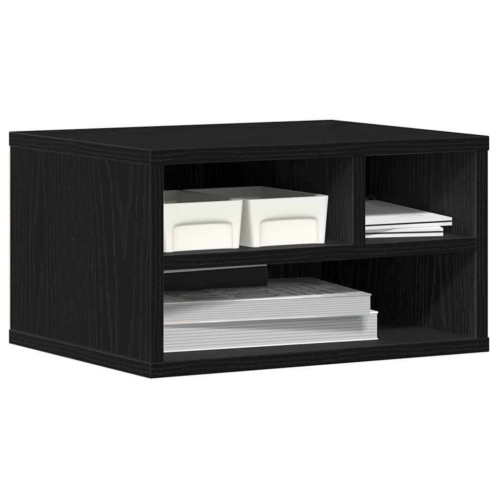 vidaXL Stojak na drukarkę Czarny Dąb 40 x 32 x 22,5 cm