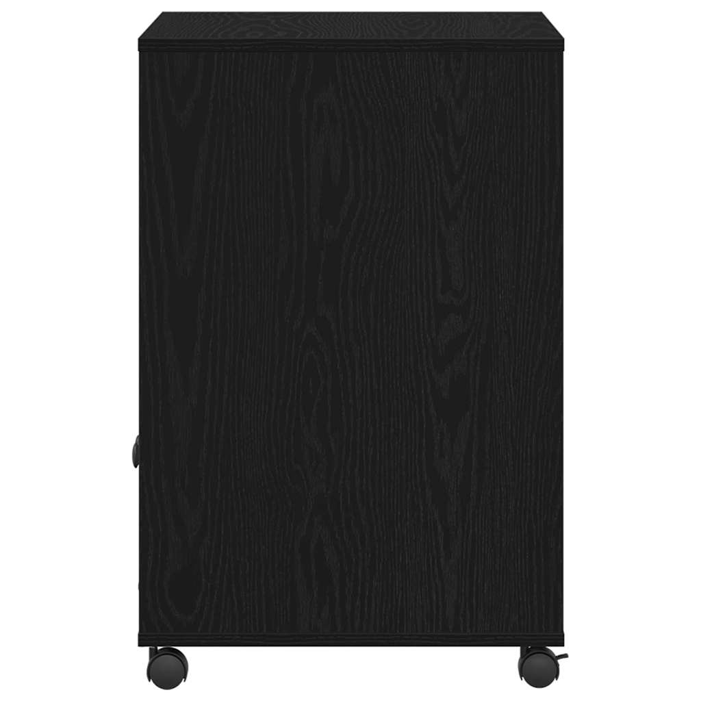 vidaXL Stojak na drukarkę z przechowywaniem Czarny Dąb 60 x 48 x 74 cm