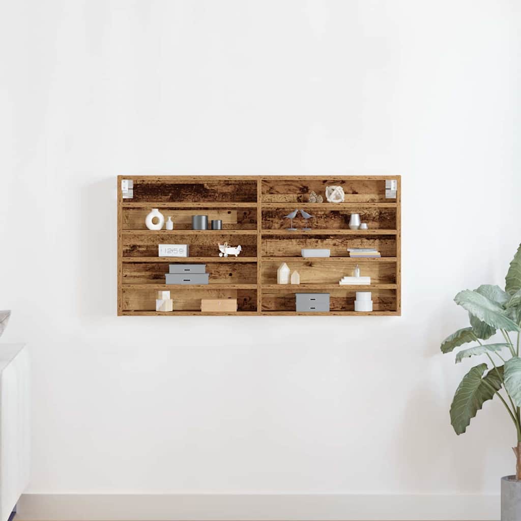 vidaXL Witryna Stare drewno 100 x 8,5 x 50 cm Materiał drewnopochodny