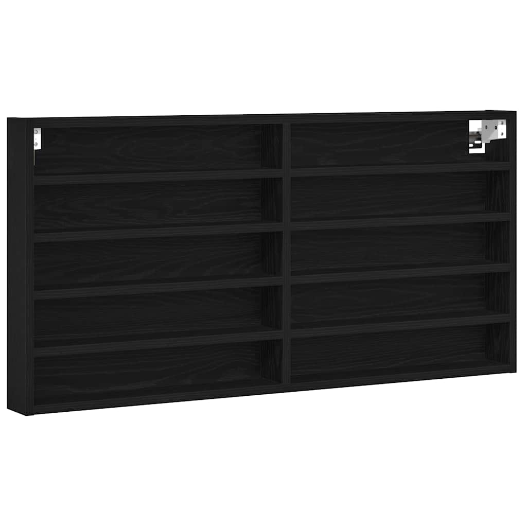 vidaXL Witryna Czarny Dąb 100 x 8,5 x 50 cm Materiał drewnopochodny