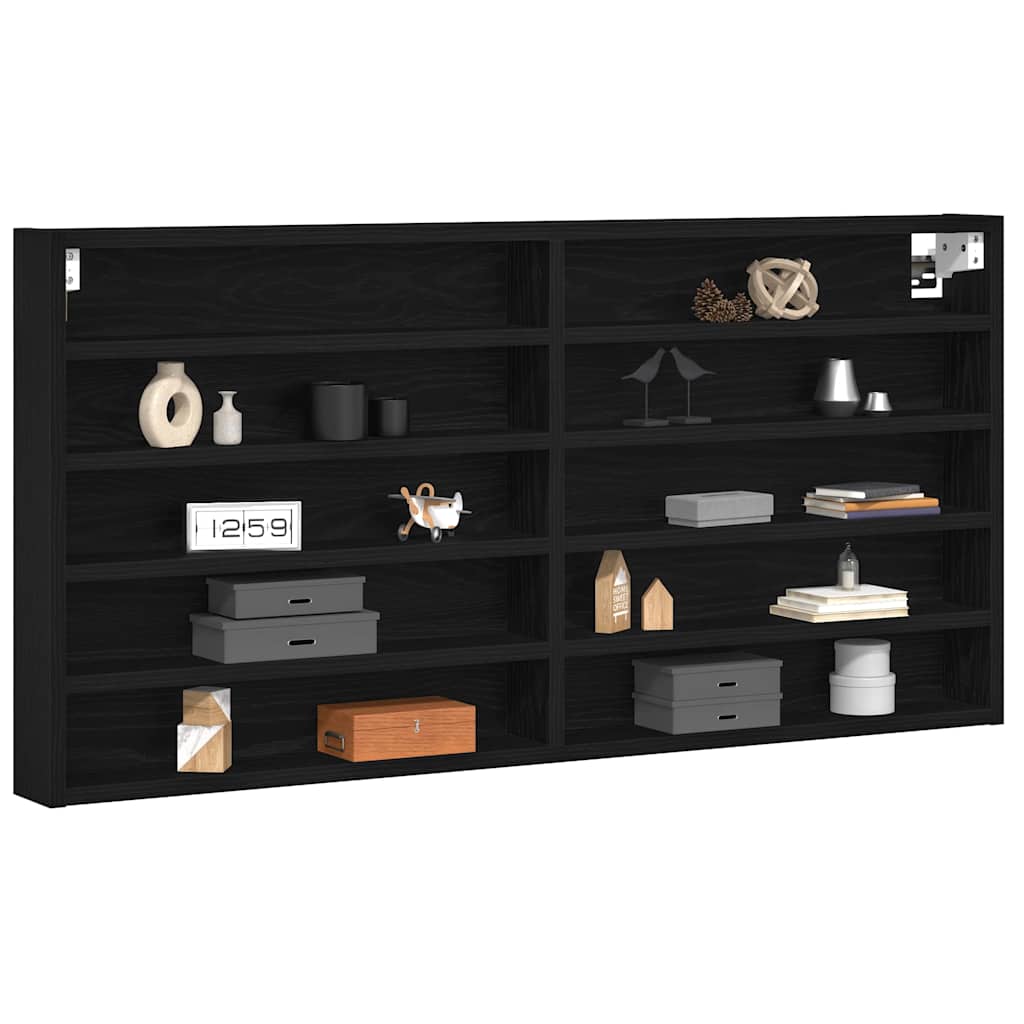 vidaXL Witryna Czarny Dąb 100 x 8,5 x 50 cm Materiał drewnopochodny
