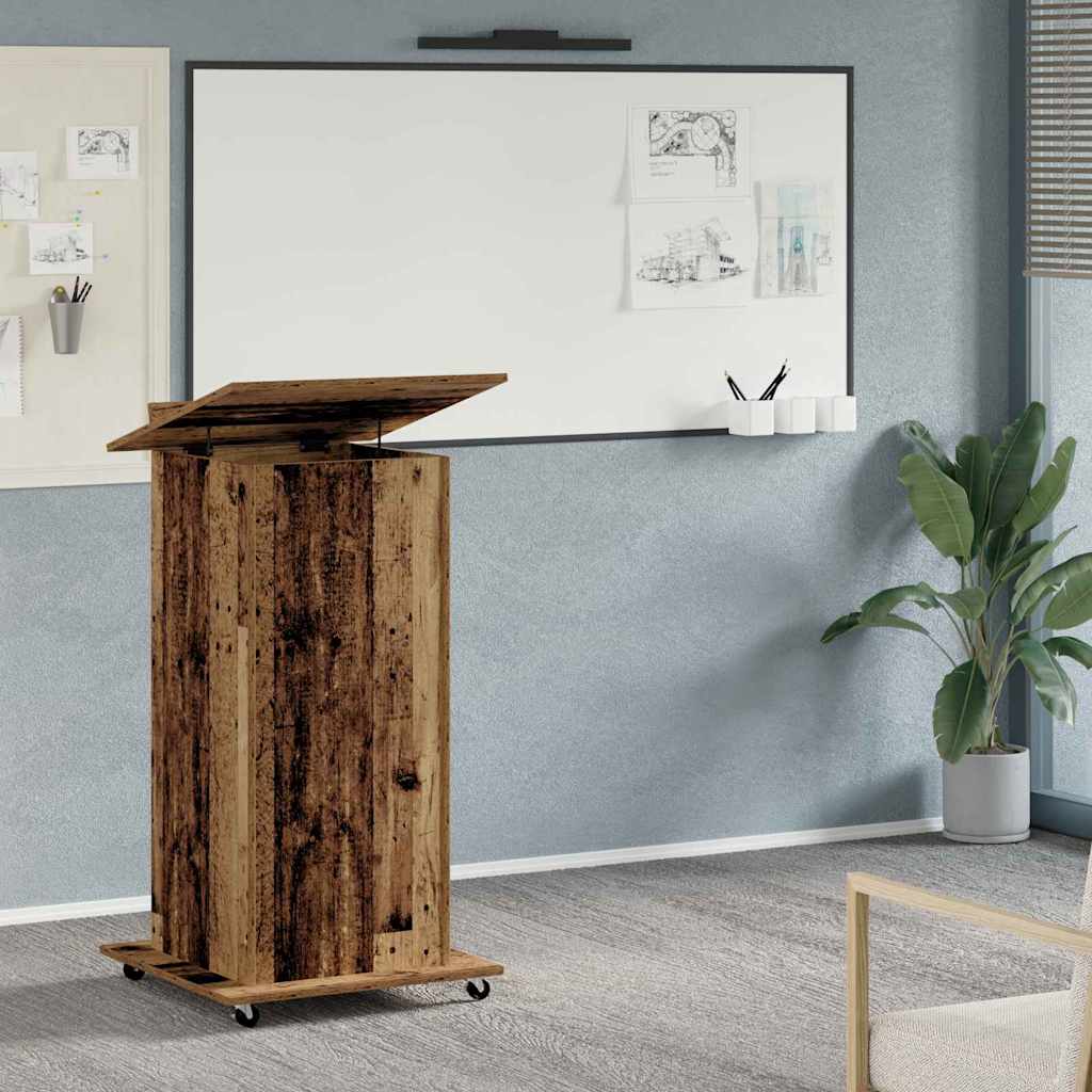 vidaXL Podium Stare drewno 55 x 55 x 107 cm Materiał drewnopochodny
