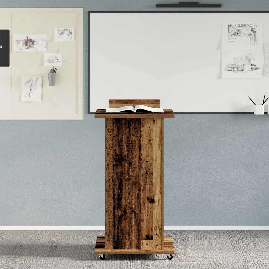 vidaXL Podium Stare drewno 55 x 55 x 107 cm Materiał drewnopochodny