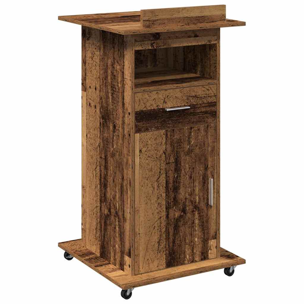 vidaXL Podium Stare drewno 55 x 55 x 107 cm Materiał drewnopochodny