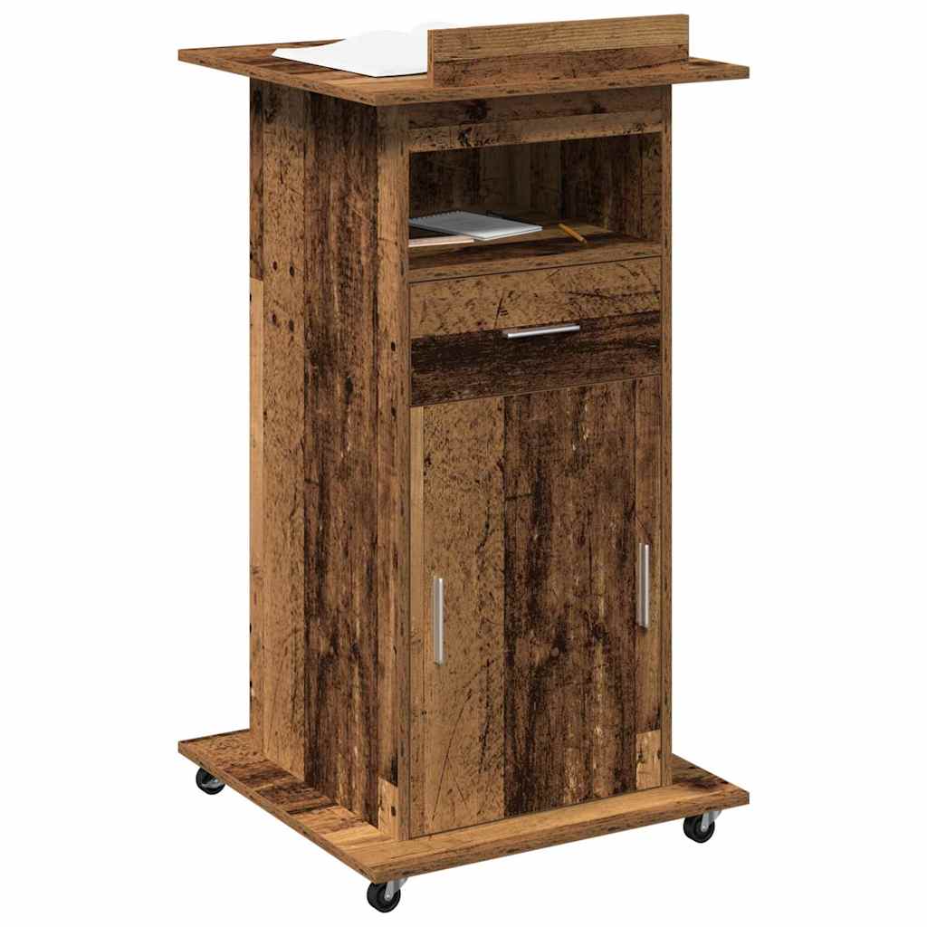 vidaXL Podium Stare drewno 55 x 55 x 107 cm Materiał drewnopochodny