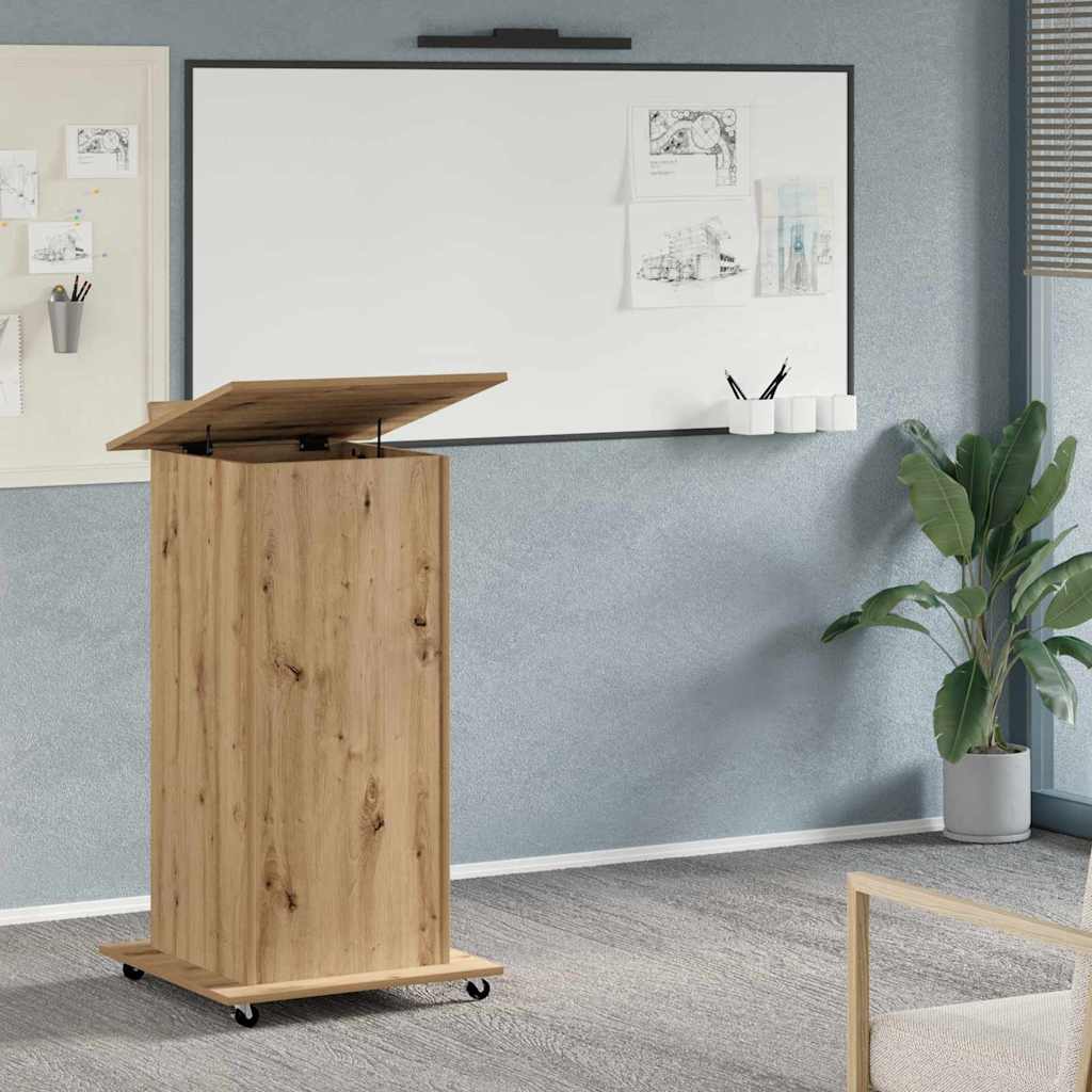vidaXL Podium z szufladą z półką Dąb rzemieślniczy 55 x 55 x 107 cm