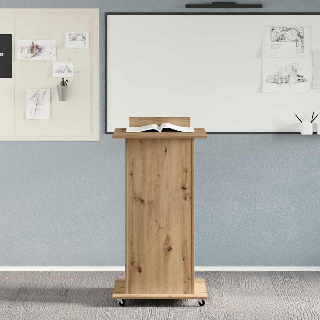 vidaXL Podium z szufladą z półką Dąb rzemieślniczy 55 x 55 x 107 cm