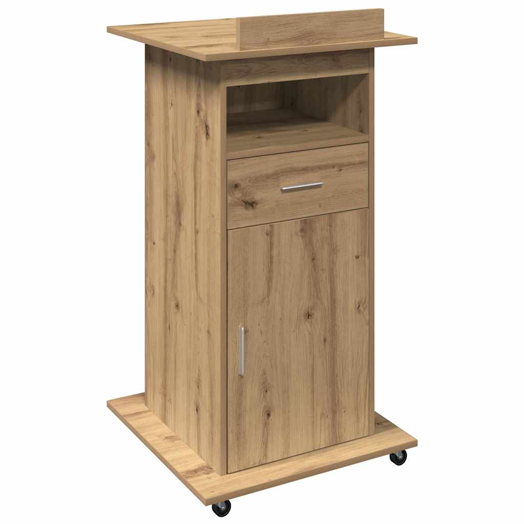 vidaXL Podium z szufladą z półką Dąb rzemieślniczy 55 x 55 x 107 cm