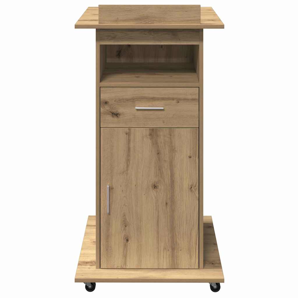 vidaXL Podium z szufladą z półką Dąb rzemieślniczy 55 x 55 x 107 cm