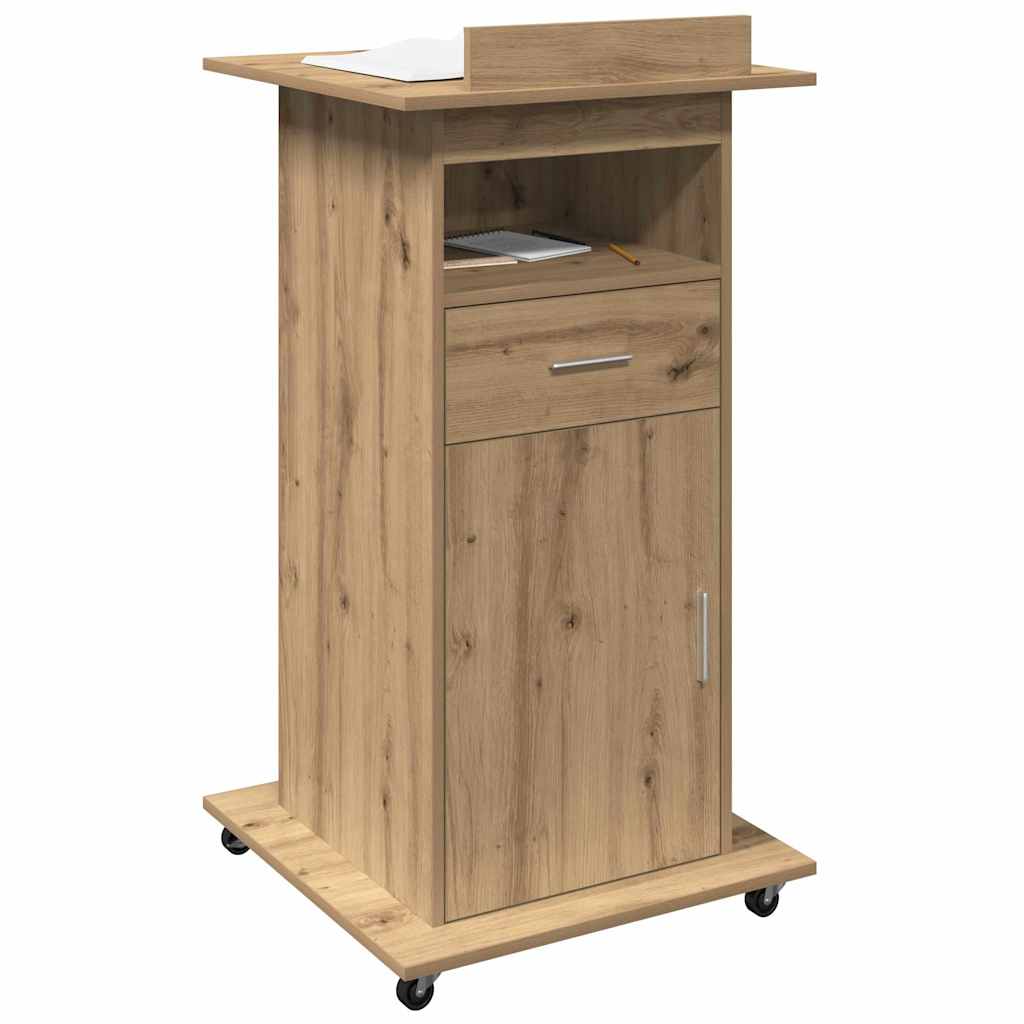 vidaXL Podium z szufladą z półką Dąb rzemieślniczy 55 x 55 x 107 cm