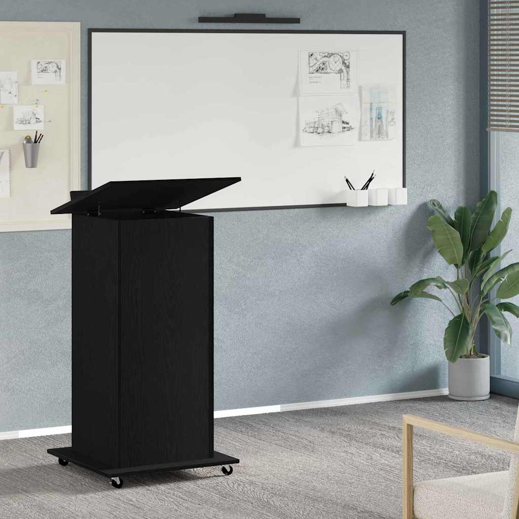 vidaXL Podium Czarny Dąb 55 x 55 x 107 cm Materiał drewnopochodny