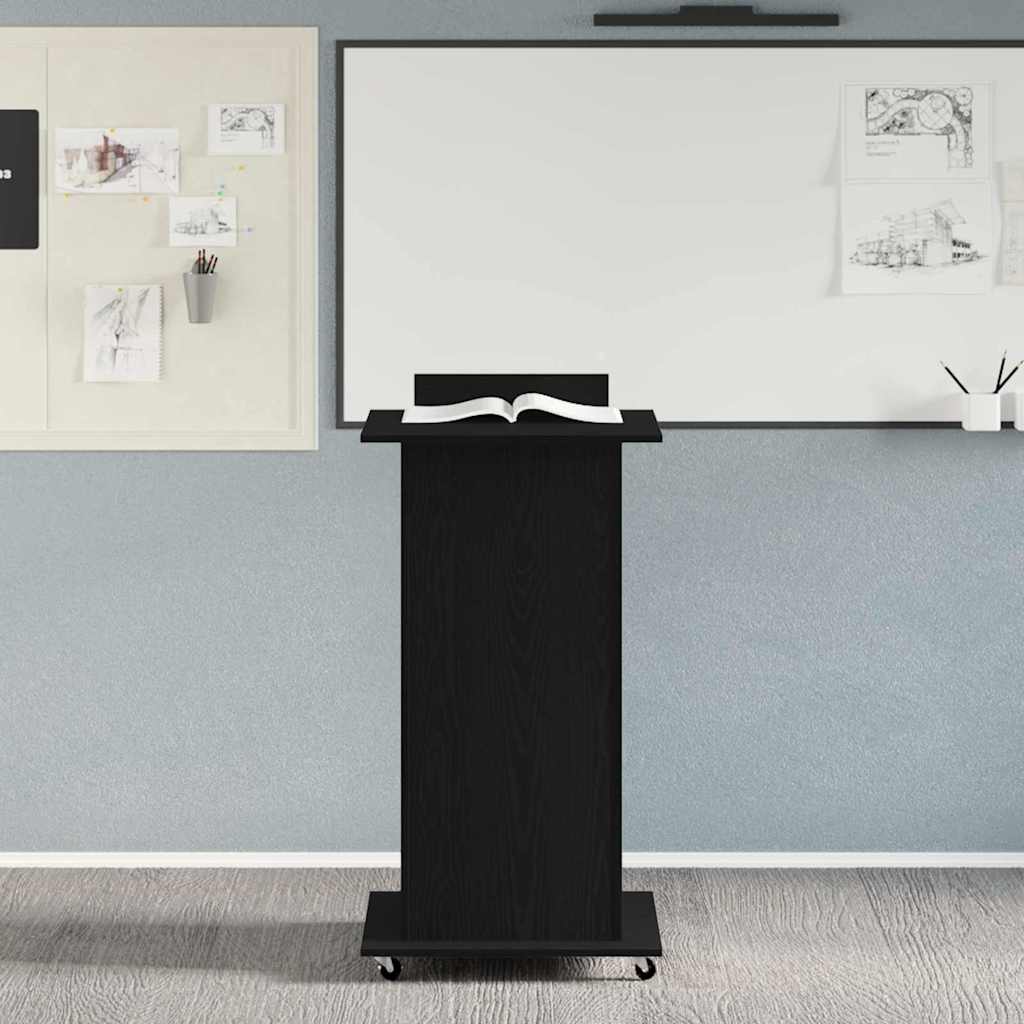 vidaXL Podium Czarny Dąb 55 x 55 x 107 cm Materiał drewnopochodny